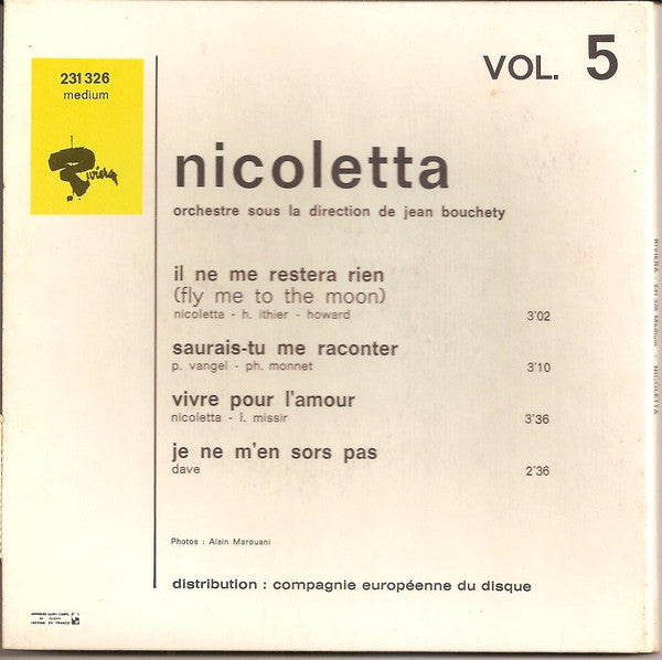 Nicoletta (2) : Vol.5 (7", EP, Gat)