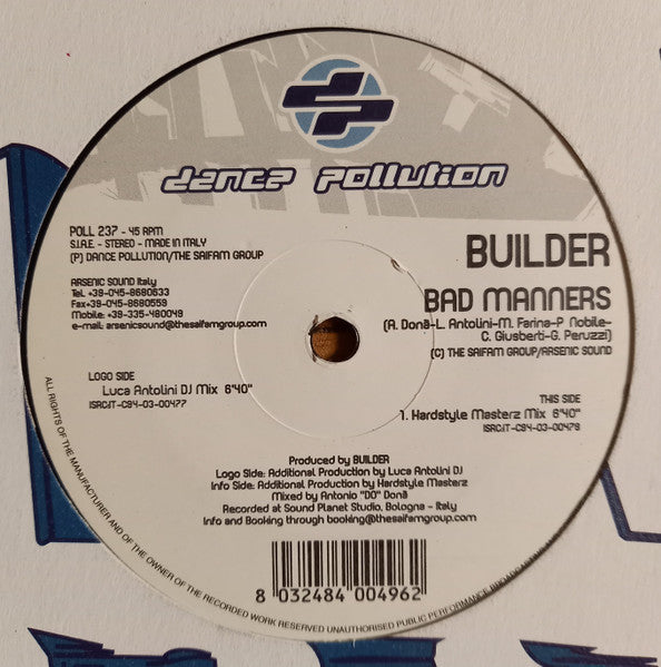 Builder : Bad Manners (12")