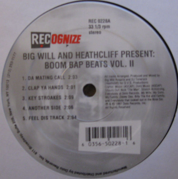 Big Will & Heathcliff : Boom Bap Beats Volume 2 (LP)