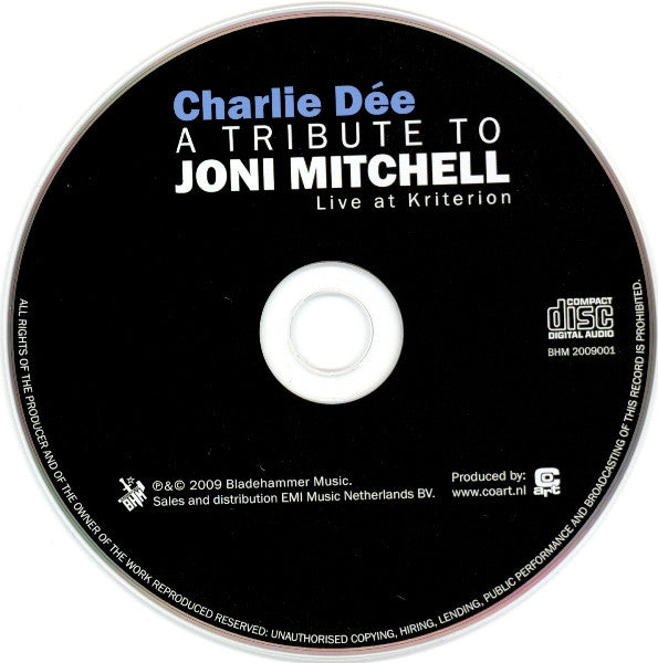 Charlie Dée : A Tribute To Joni Mitchell - Live At Kriterion (CD, Album)