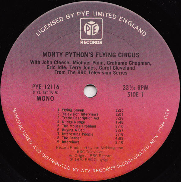 Monty Python : Monty Python's Flying Circus (LP, Mono, RE)