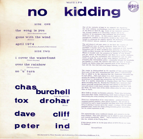 No Kidding : No Kidding (LP)