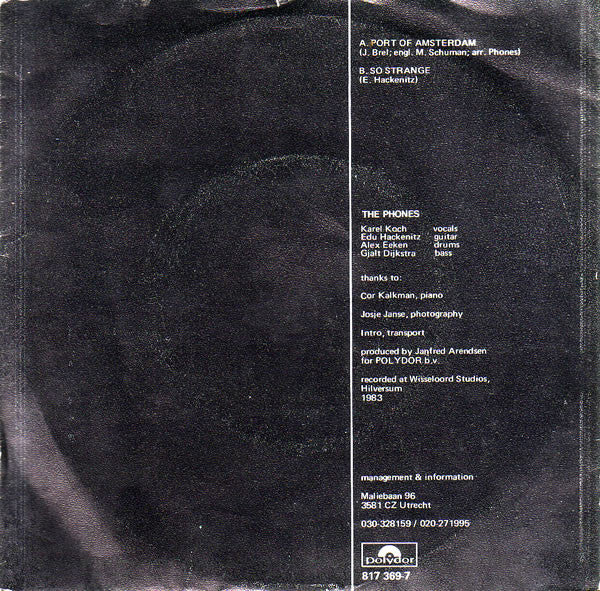 The Phones (3) : Port Of Amsterdam (7", Single)