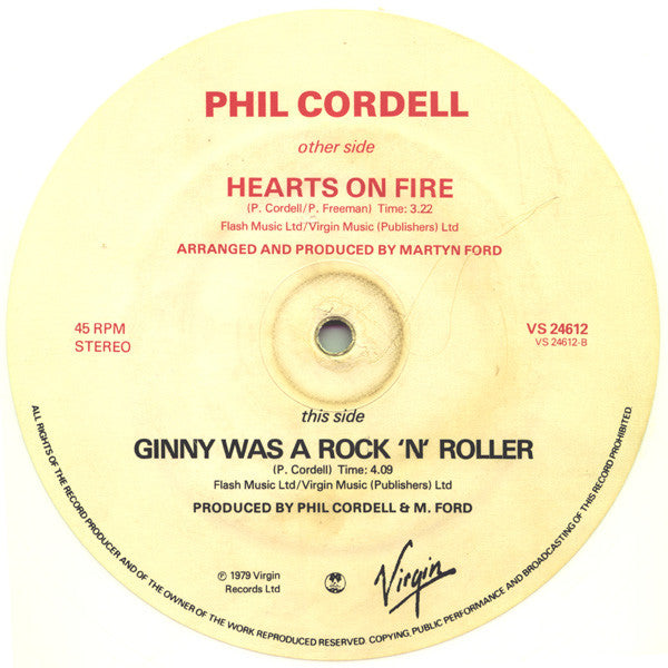 Phil Cordell : Hearts On Fire (12", Whi)