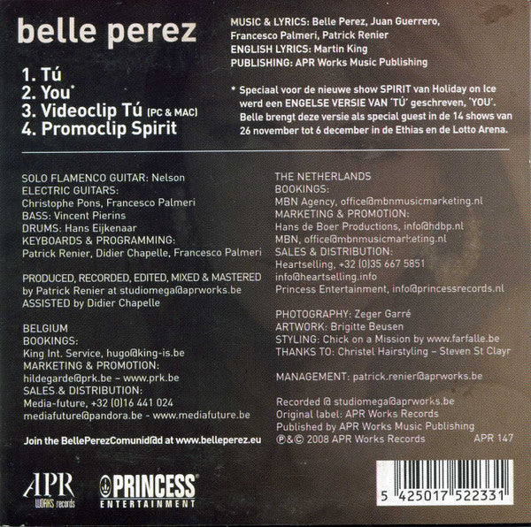 Belle Perez : Tú / You (CD, Single, Enh)
