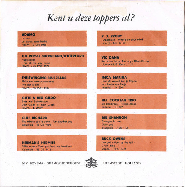 The Animals : Bring It On Home To Me / For Miss Caulker (7", Single)