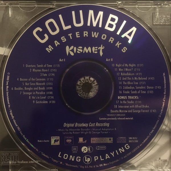 Alfred Drake & The Kismet Original Broadway Cast : Kismet (CD, Album, RE, RM)