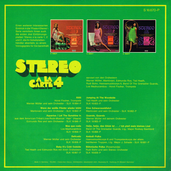 Various : Stereo À La Carte 4 (LP, Comp)