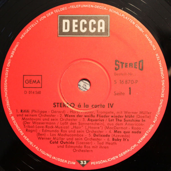 Various : Stereo À La Carte 4 (LP, Comp)