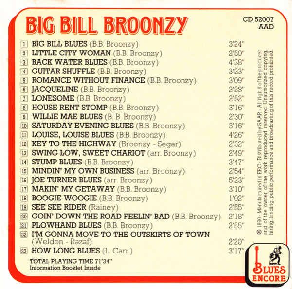 Big Bill Broonzy : House Rent Stomp (CD, Comp)