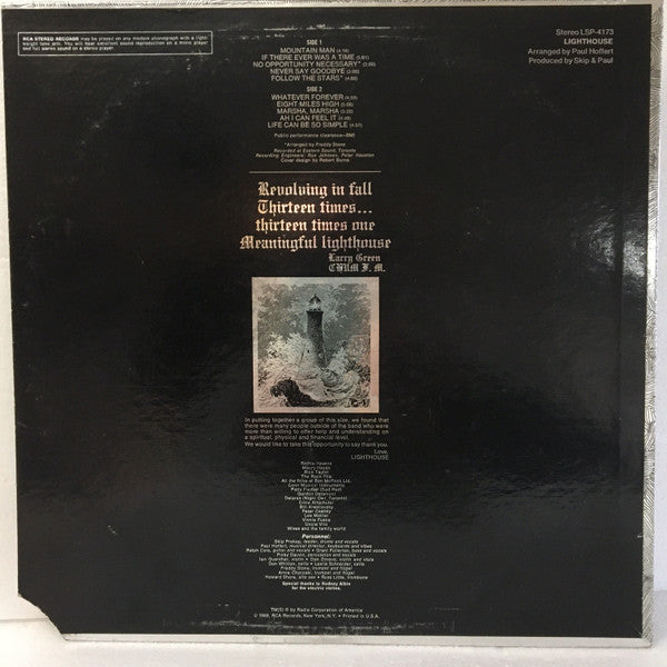 Lighthouse (2) : Lighthouse (LP, Album, Roc)