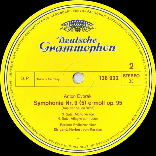 Antonín Dvořák - Berliner Philharmoniker · Herbert von Karajan : »Aus Der Neuen Welt« - »From The New World« - Symphonie Nr.9 (5) Op. 95 (LP, RE)
