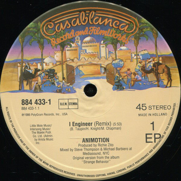 Animotion : I Engineer (Remix) (12", EP)