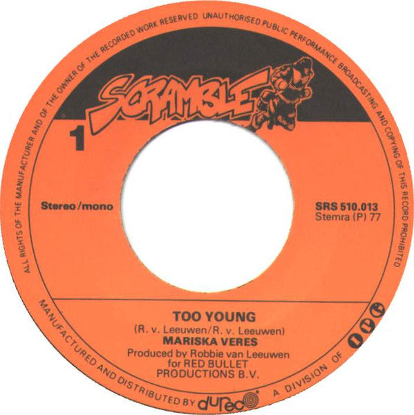 Mariska Veres : Too Young (7", Mono)
