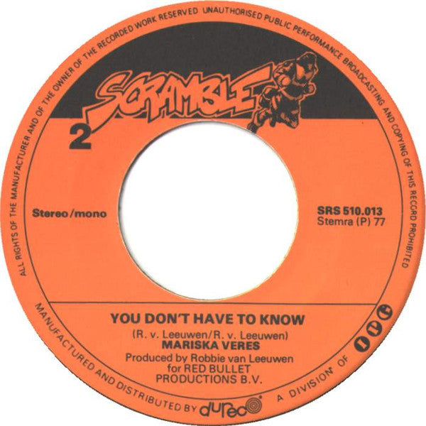 Mariska Veres : Too Young (7", Mono)