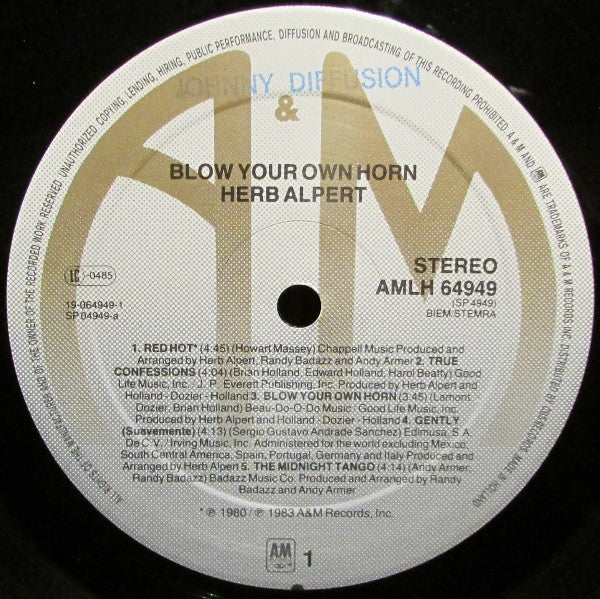 Herb Alpert : Blow Your Own Horn (LP, Album)