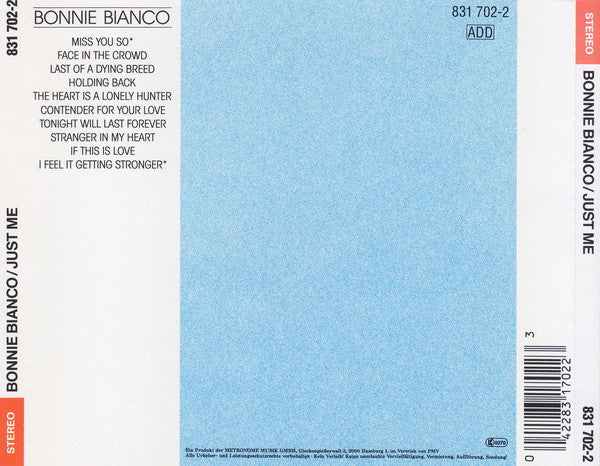 Bonnie Bianco : Just Me (CD, Album)