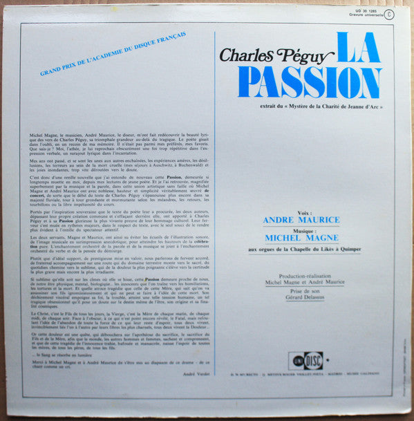 Charles Péguy / André Maurice, Michel Magne : La Passion (LP, Album, RE)