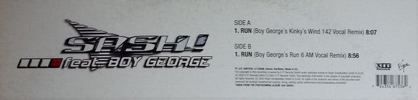 Sash! featuring Boy George : Run (12", Pt.)