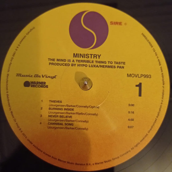 Ministry : The Mind Is A Terrible Thing To Taste (LP, Album, RE)