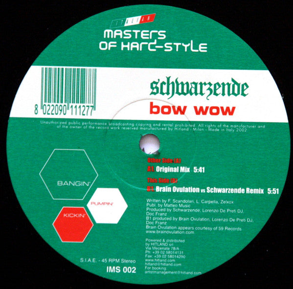 Schwarzende : Bow Wow (12")