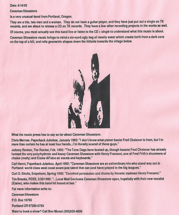 Caveman Shoestore : An Angel Flew By (7", Ltd, Blu)