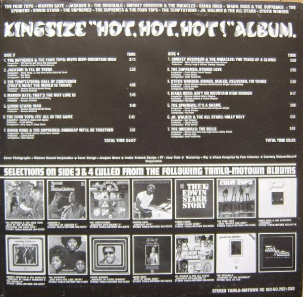 Various : Tamla-Motown Is Hot, Hot, Hot! (The Super Kolossal Giant Kingsize "Hot, Hot, Hot!" Album) (2xLP, Comp)