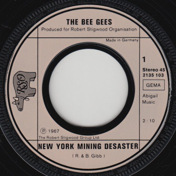Bee Gees : New York Mining Desaster 1941 / To Love Somebody (7", Single, RE)