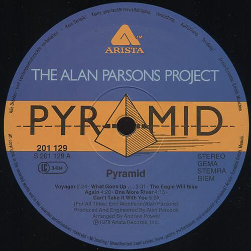 The Alan Parsons Project : Pyramid (LP, Album, RE, RP)