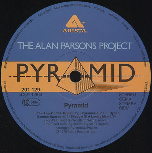 The Alan Parsons Project : Pyramid (LP, Album, RE, RP)