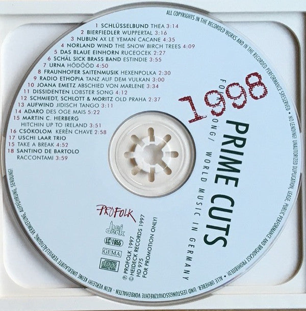 Various : Prime Cuts 1998 (Folk / Song / World Music in Germany 1998) (CD, Comp, Promo)