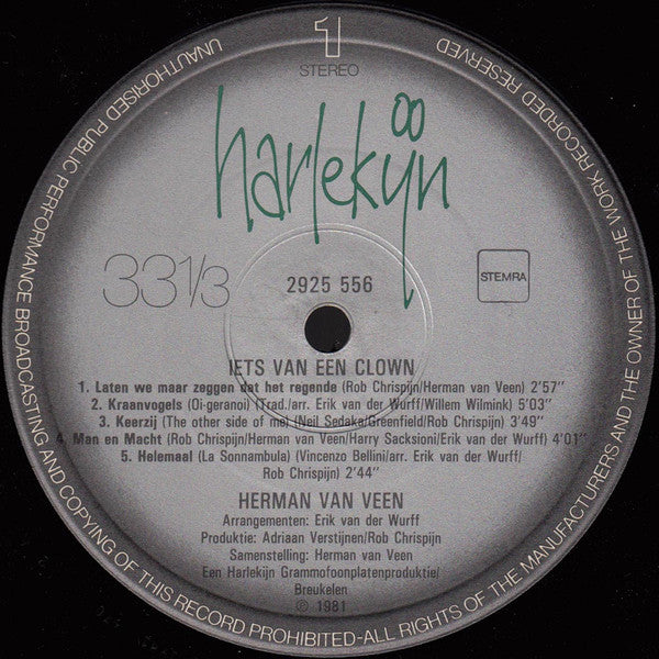 Herman van Veen : Iets Van Een Clown (LP, Album)