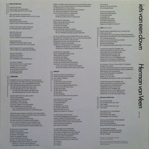 Herman van Veen : Iets Van Een Clown (LP, Album)