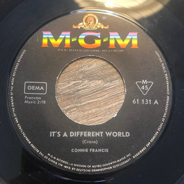 Connie Francis : It's A Different World / Empty Chapel (7", Single, Mono)