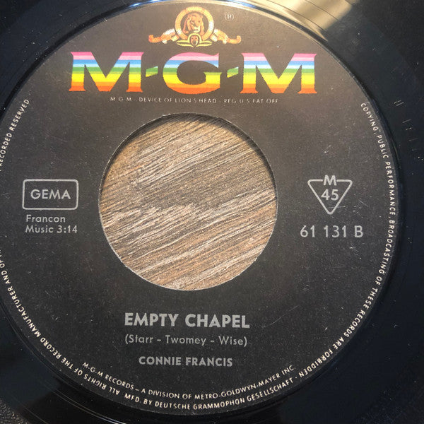 Connie Francis : It's A Different World / Empty Chapel (7", Single, Mono)