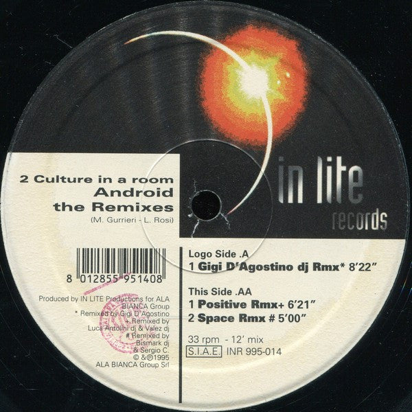 2 Culture In A Room : Android The Remixes (12")