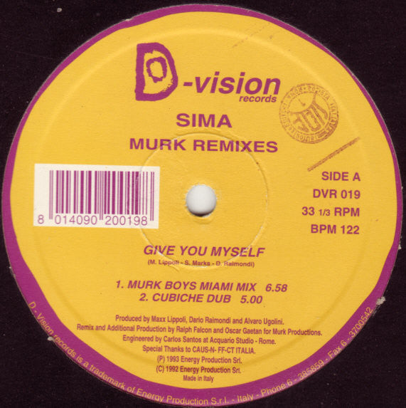 Sima : Give You Myself (Murk Remixes) (12")