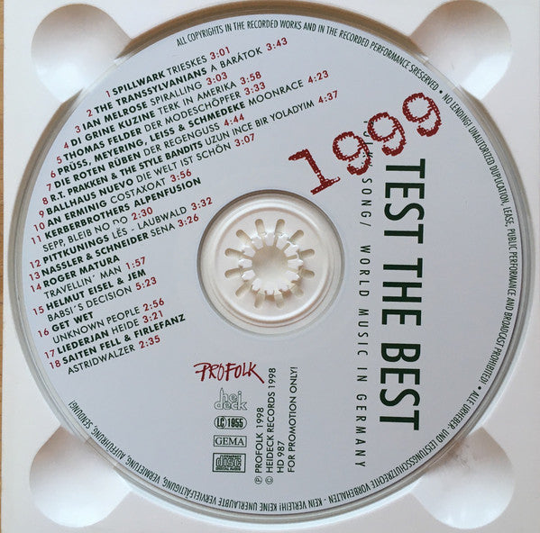 Various : Test The Best (Folk / Song / World Music In Germany) (CD, Comp, Promo, Dig)