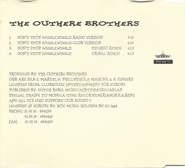 The Outhere Brothers : Don't Stop (Wiggle, Wiggle) (Remixes) (CD, Maxi)