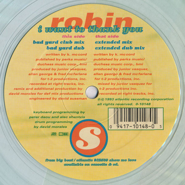 Robin S* : I Want To Thank You (12", Ltd, Cle)