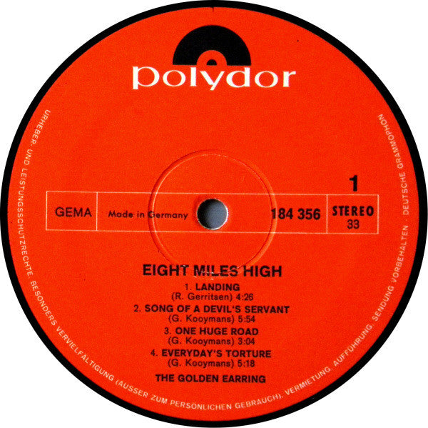Golden Earring : Eight Miles High (LP, Album)