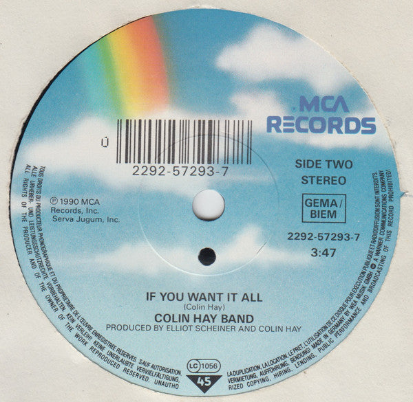 Colin Hay Band : Into My Life (7", Single)