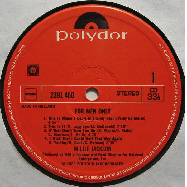 Millie Jackson : For Men Only (LP, Album)