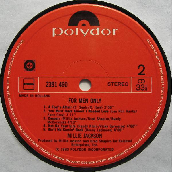 Millie Jackson : For Men Only (LP, Album)