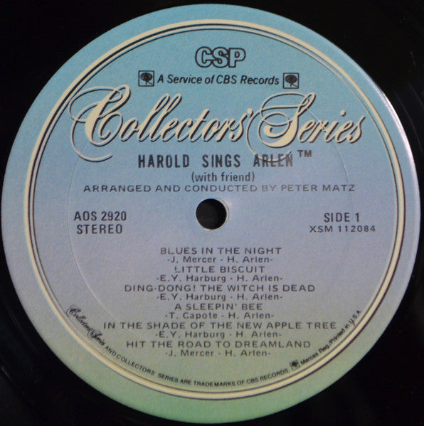 Harold Arlen : Harold Sings Arlen (With Friend) (LP, RE)