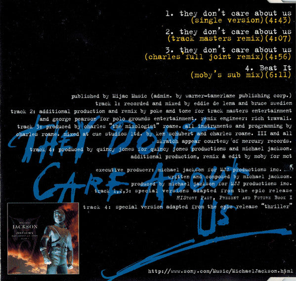 Michael Jackson : They Don't Care About Us (CD, Maxi, Enh)