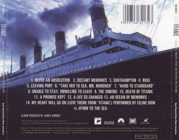 James Horner : Titanic (Music From The Motion Picture) (CD, Album, RE)