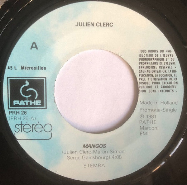 Julien Clerc : Mangos (7", Single, Promo)