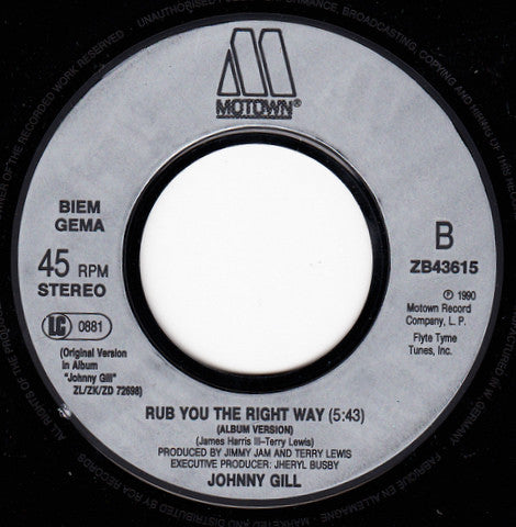 Johnny Gill : Rub You The Right Way (7", Single)
