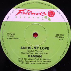 Damian (4) : Adios - My Love (12")